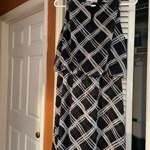 Banana Republic Black and White Geometric Maxi Dress